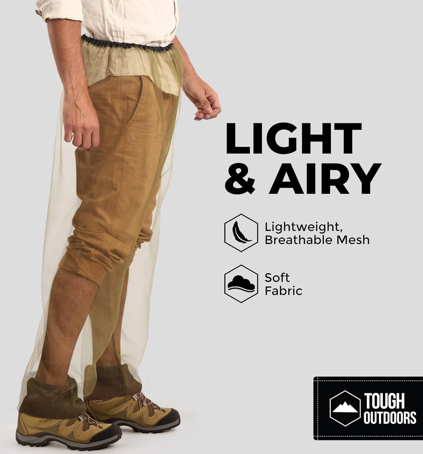 Tough Outfitters Mosquito Suit Pants - Mosquito Clothing for Men & Women - Insect, Bug Proof Net Mesh Pants for Gardening & Outdoor - Protection from Flies, Tick, Gnats