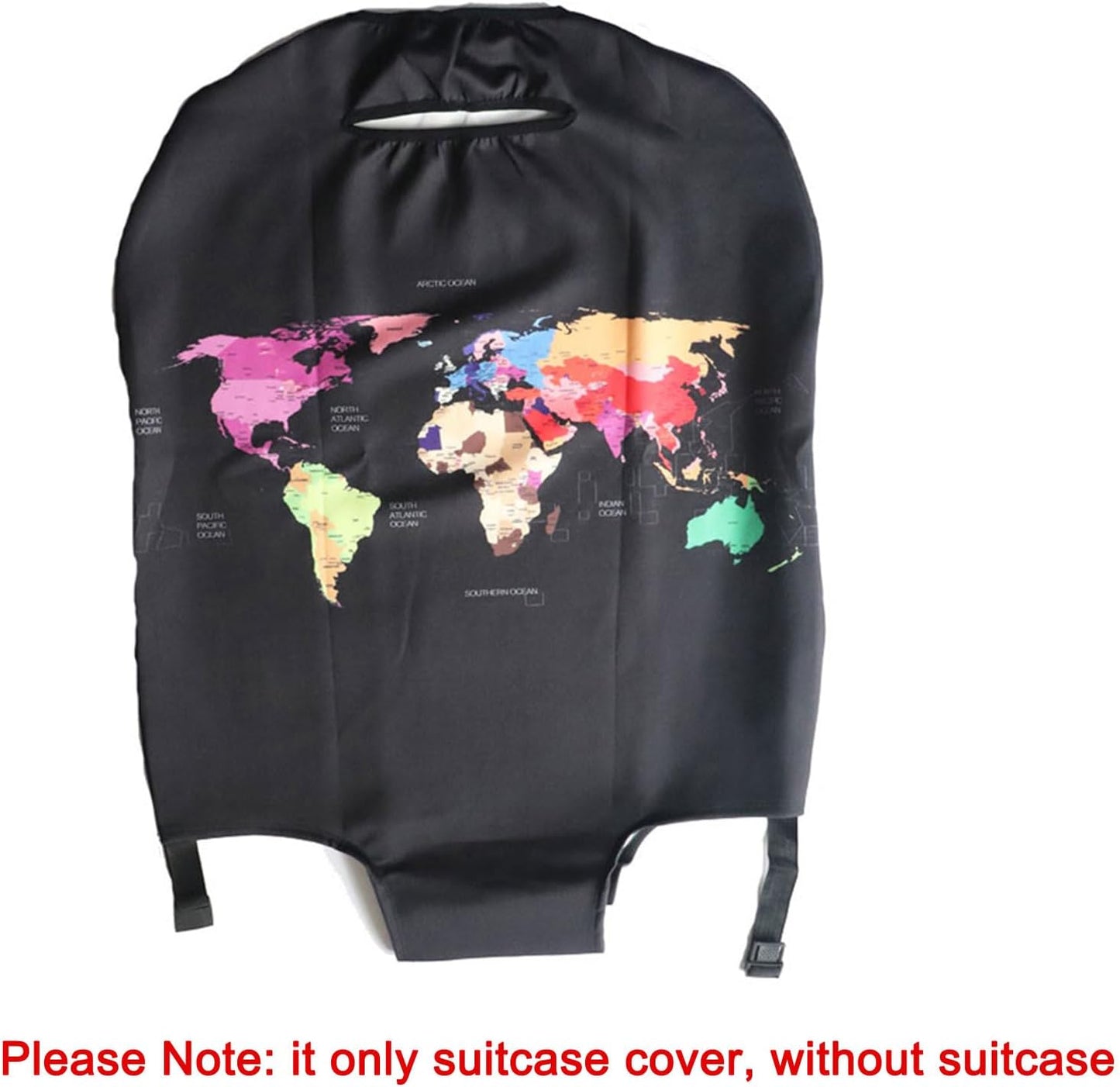 MosaiRudo Thicker Luggage Cover Elastic Suitcase Cover Protector Fits 18-32 Inch Suitcase Travel Accessories (World Map, M)