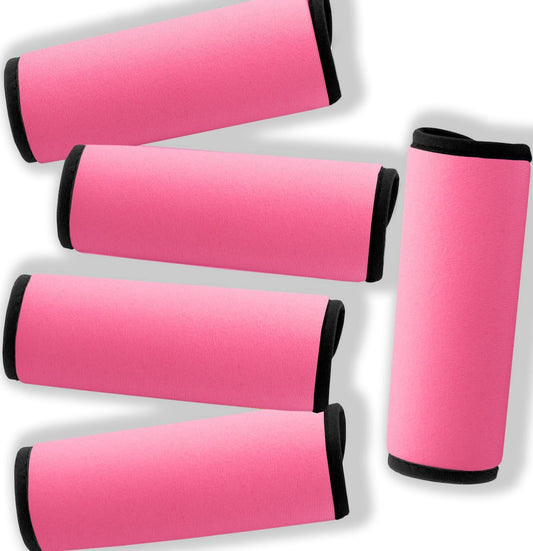 Neoprene Luggage Handle Wraps for Traveling Bright Color Luggage Tags|Handle Wraps|Handle Covers (Light Pink)