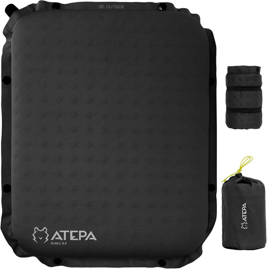ATEPA Inflatable Stadium Seat Cushion, Self-Inflating Memory Foam Stadium Seats Bleacher Seat Chair Cushion Pad for Airplane Travel Backpacking Sports Events