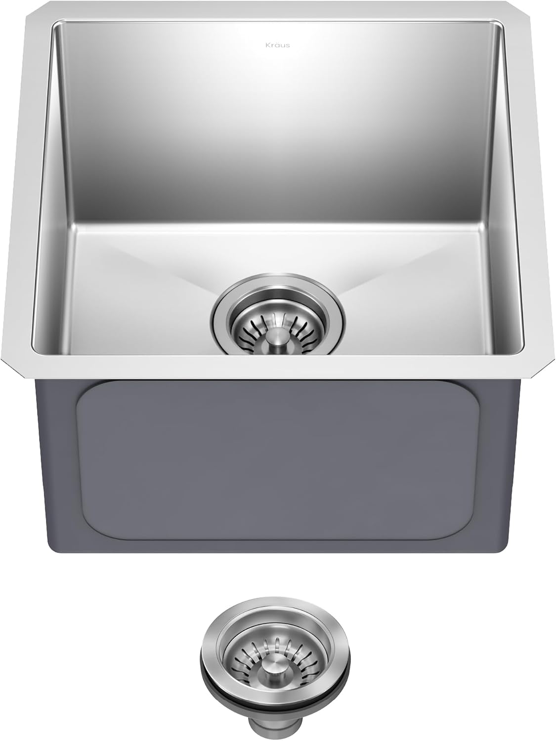 Kraus Kitchen Sink - Kraus Standart Pro 17-Inch Undermount Single Bowl, 16 Gauge Stainless Steel Kitchen Sinks, KHU101-17
