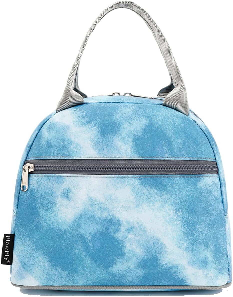 FlowFly Insulated Lunch Cooler Bag - Tote Bag Organizer for Women/Men, Tie Dye