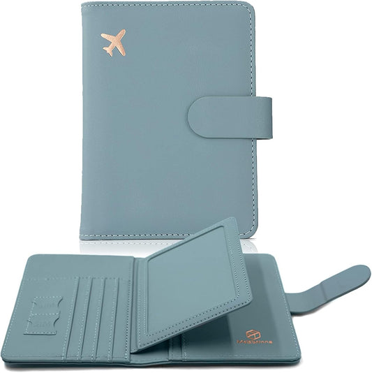 Melsbrinna Rfid Passport Holder for Travel women/Men, Cute Passport Wallet Rfid Blocking Card Slots, Rfid Passport Cover/CaseTravel Wallet, Passport Book Holder (1, Green2)