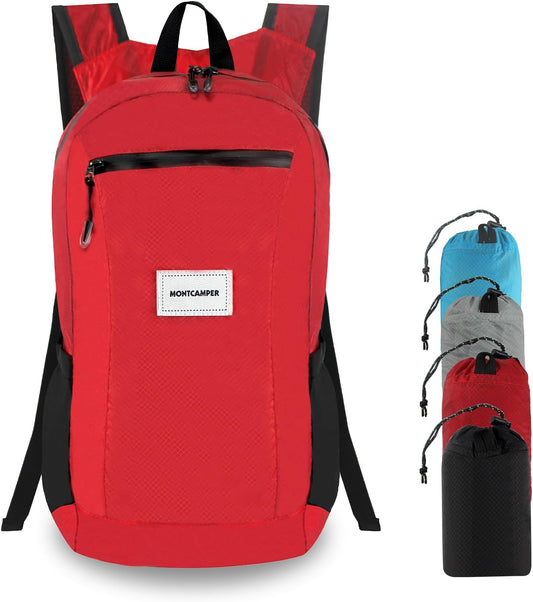 Hiking Daypack - Lightweight & Water-Resistant Portable Backpack for Travel, Camping, Outdoor Adventures(25L, red)