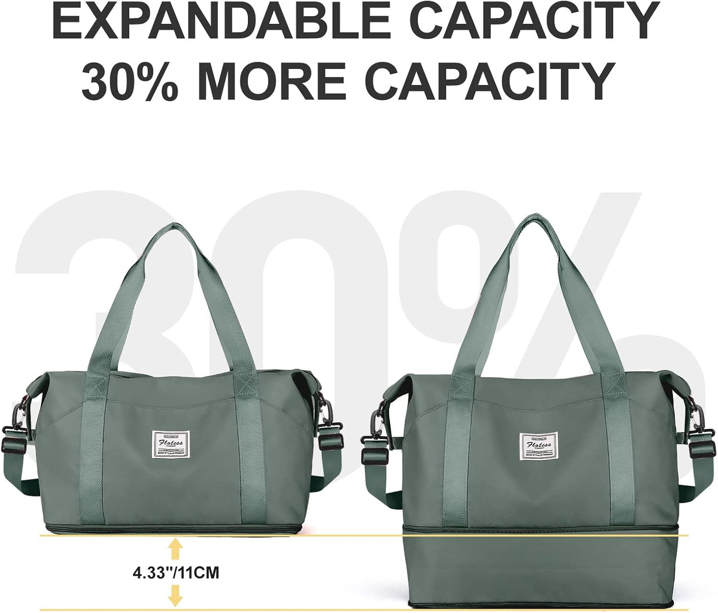 Travel Duffel Bag, Sports Tote Gym Bag, Shoulder Weekender Overnight Bag for Women