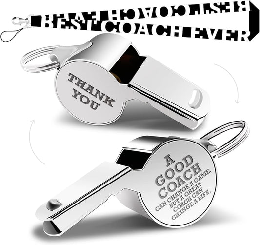 fkovcdy Whistle Thank You Whistle for Coaches Teachers Whistle Emergency Coach Referee Lifeguard Loud Whistle for Men Women Referees Coaches Sports Coaches Whistle with Lanyard Cheer Coach Gift
