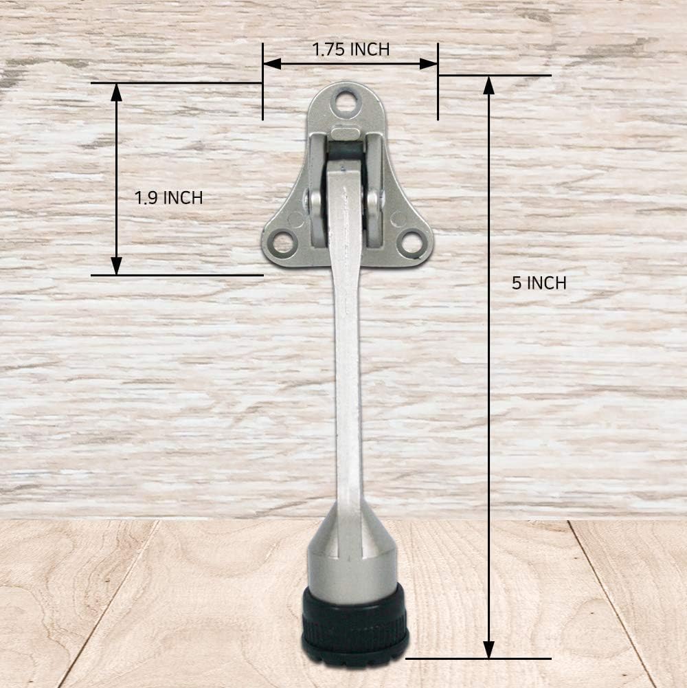 Door Stopper, Kick Down Door Stops for Heavy Doors, with Rubber Tip and Spring Lever, Adjustable, Easy to Set Down and Release, 4-Inch, for Wide Doors (4inch x 30pack, Black)