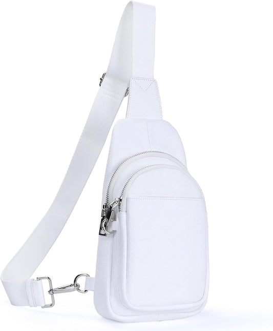 befen Genuine Leather Small Sling Bag for Women Anti-Theft Crossbody Chest Bags Fanny Packs for Travel with RFID Card Slots