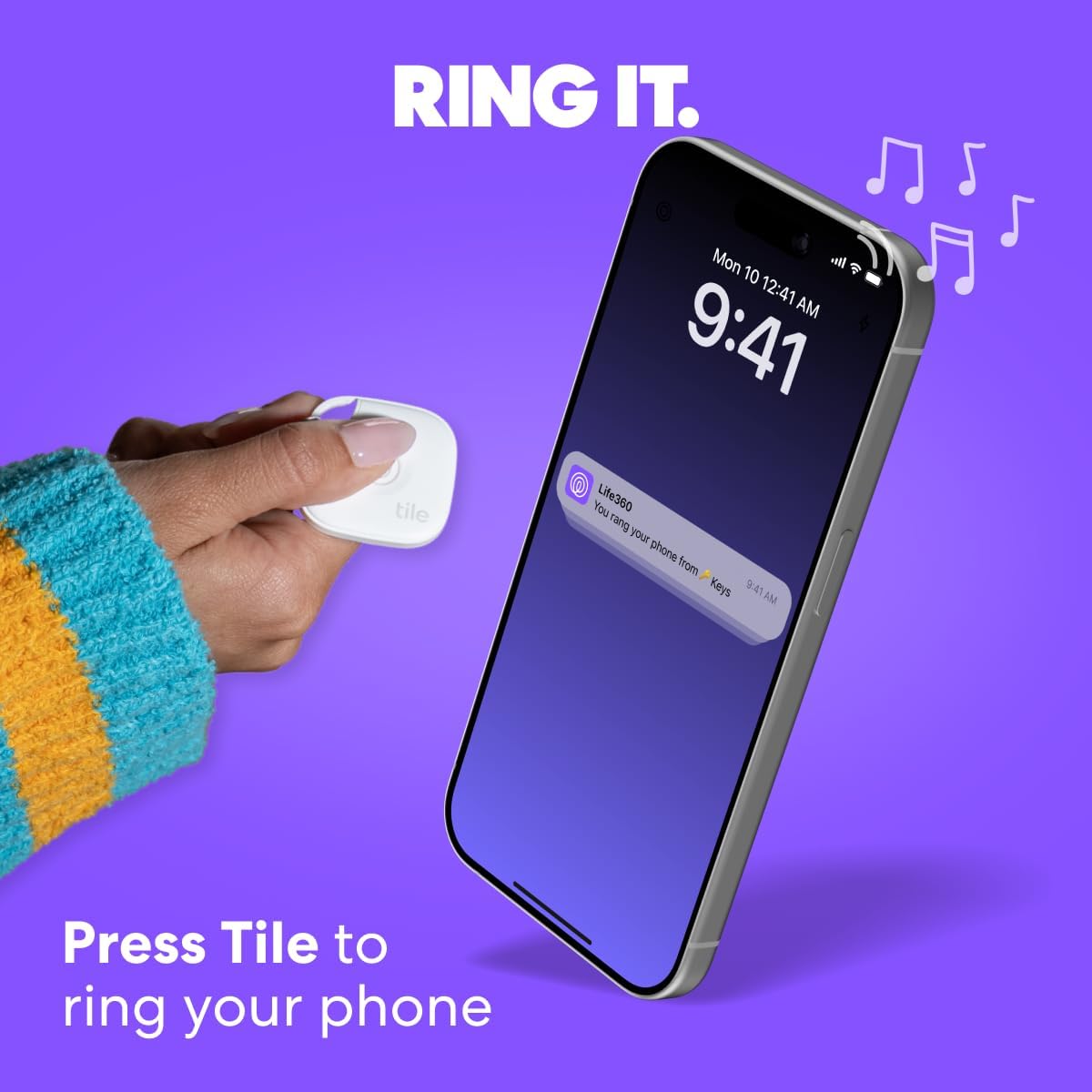 Tile by Life360 Mate - Bluetooth Tracker, Keys Finder and Item Locator for Keys, Bags and More. Phone Finder. Both iOS and Android Compatible. 4-Pack (Colors)