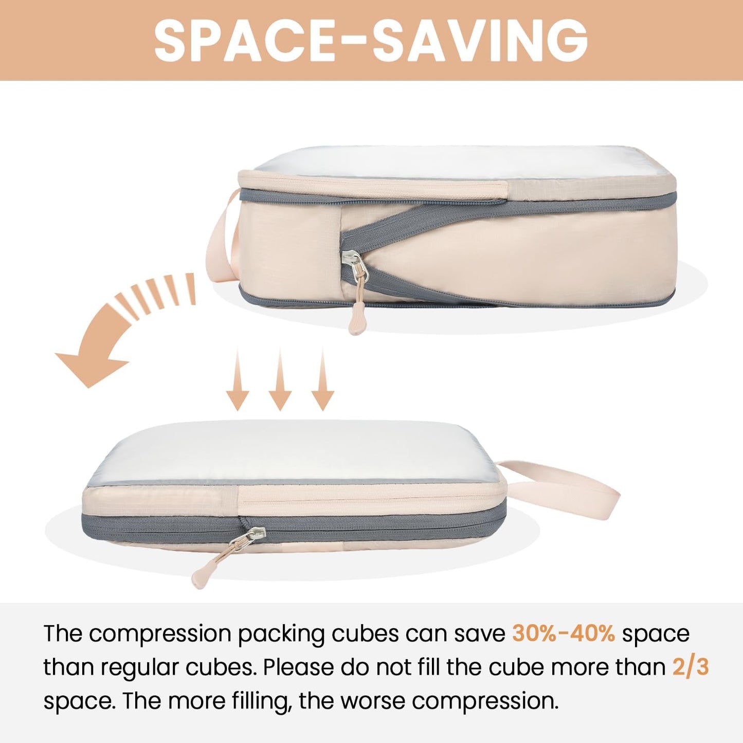 BAGAIL 6 Set Ultralight Compression Packing Cubes Packing Organizer for Travel Accessories Luggage Suitcase Backpack