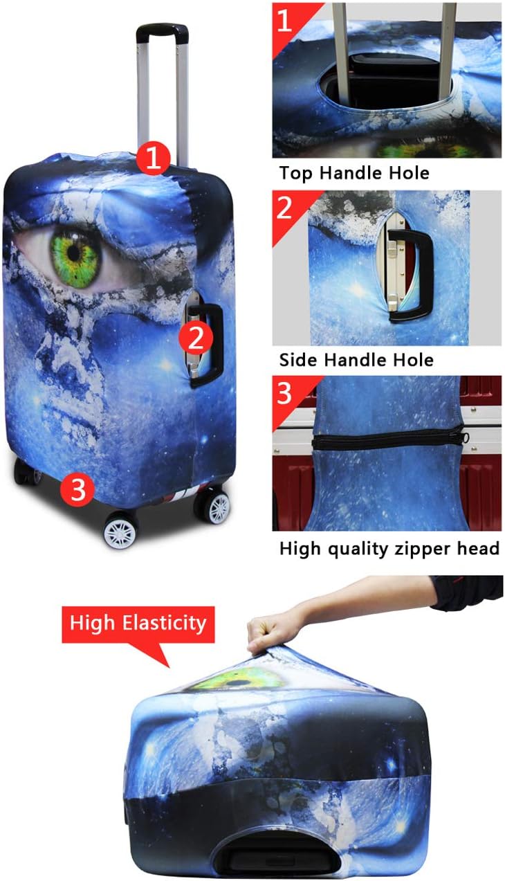 Gold Ginkgo Biloba Leaf Travel Luggage Cover Elastic Baggage Protector for Women Girls,Fits 26-29 Inch Washable Suitcase Covers