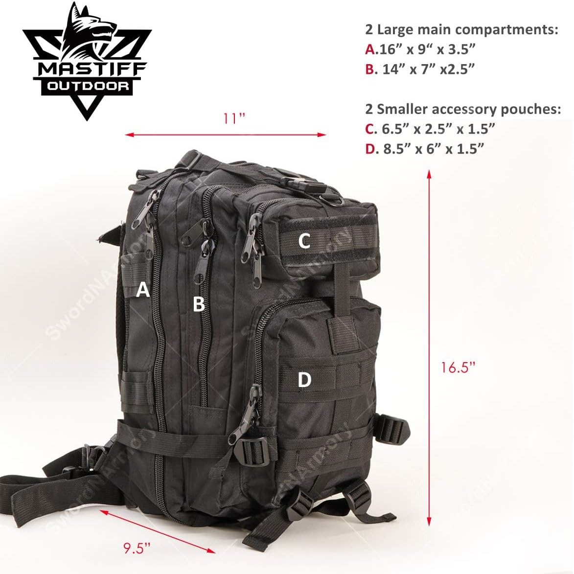 Military Tactical Pack Backpack Army Molle Bug Out Bag Small Rucksack Outdoor Hiking Camping Trekking Hunting