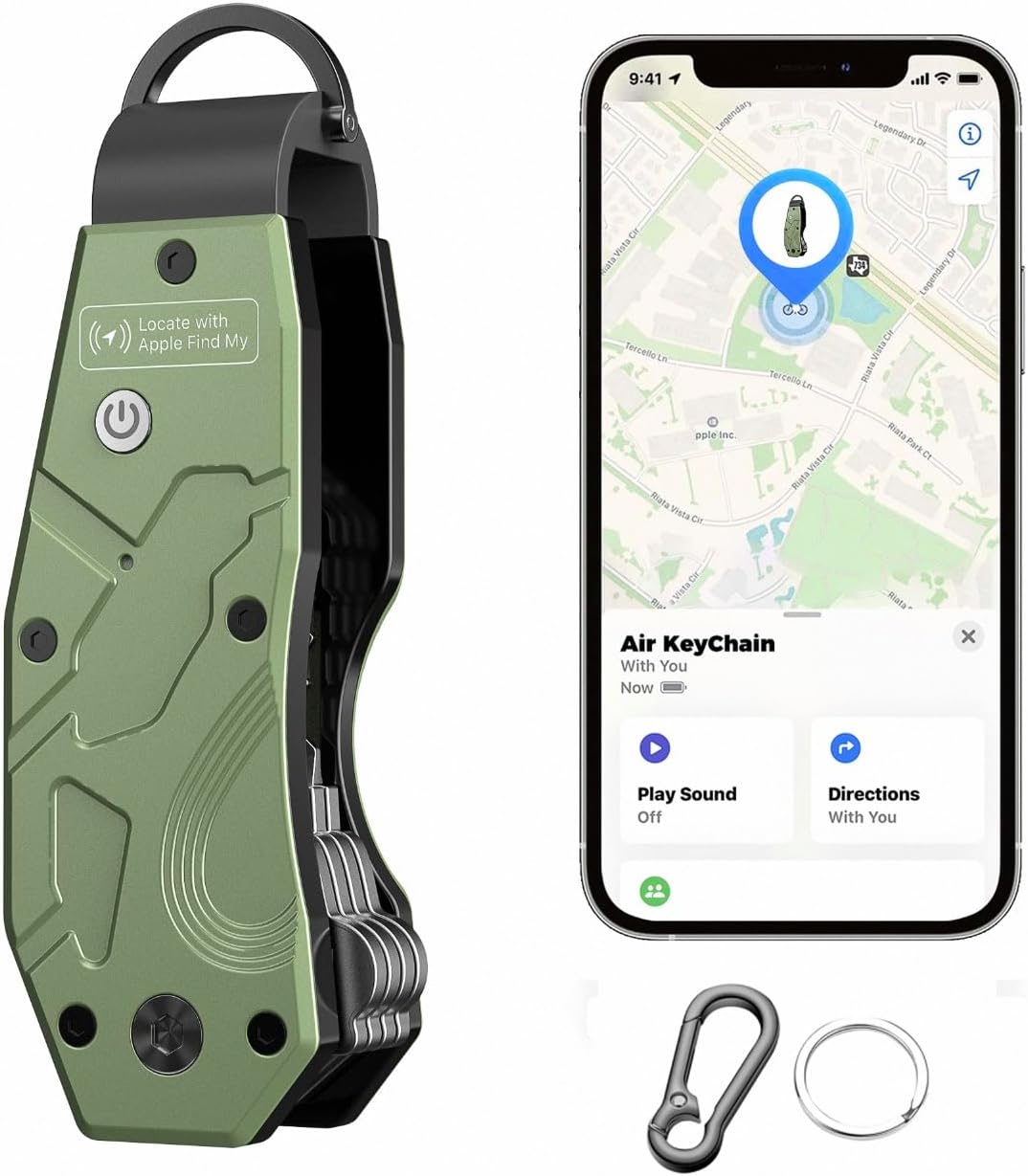 Zeeker Air Keychain, Key Organizer Works with Apple Find My, Built-in airtag chips, Holds 2-6 Keys, Car Key Chains with GPS Tracker, Key Finder, Minimalist Key Holder for Men and Women, (iOS Only)