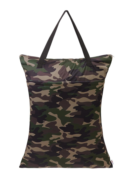 ALVABABY Large Wet Dry Bag Waterproof Hanging Cloth Diaper with Double Zippered Pockets 25x18 inches Laundry Bag HL-LW28, Camouflage
