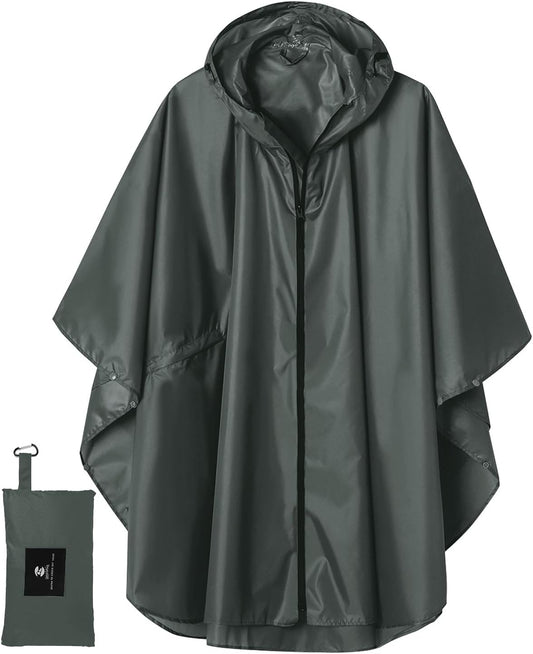 SaphiRose Unisex Rain Poncho Raincoat Hooded for Adults Women with Pockets