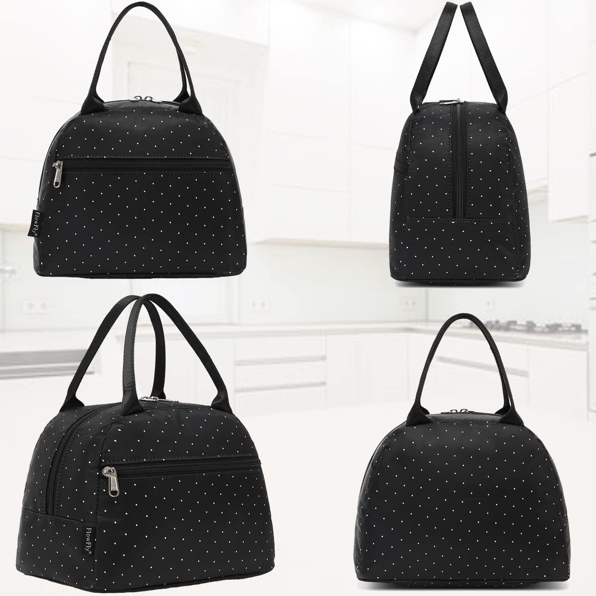 FlowFly Insulated Lunch Cooler Bag - Tote Bag Organizer for Women/Men, Dot