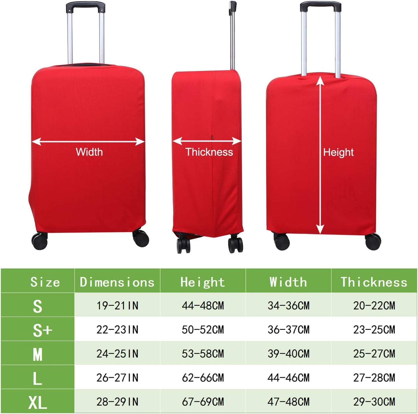 PATIKIL Luggage Cover, Suitcases Covers Elastic Carry on Cover Protector Washable Scratch-Resistant Fits 22-23 Inch Luggage for Travel Business Trips, Red