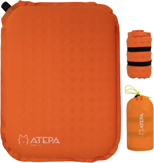 ATEPA Inflatable Stadium Seat Cushion, Self-Inflating Memory Foam Stadium Seats Bleacher Seat Chair Cushion Pad for Airplane Travel Backpacking Sports Events