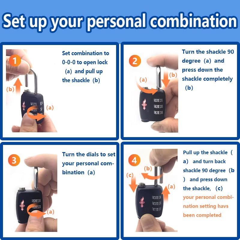 TSA Locks 2-Pack - Easy-to-Remind Combo Locks for Kids & Seniors, Zinc Alloy Travel Locks for Luggage, Gym Lockers, School Backpacks, TSA Approved (54g Ultra Lightweight, 2.36in Compact)