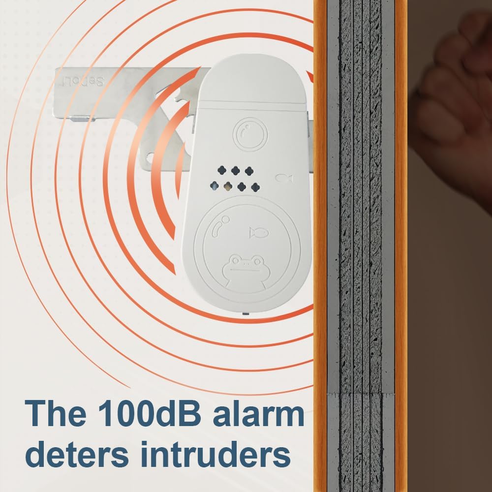 CGPLUS Security Door Stopper Alarm SEDOLI 100DB Siren for Safe Stay, Home, Travel