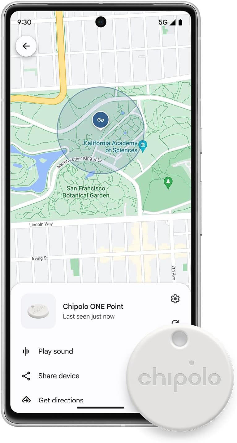Chipolo ONE Point - 4 Pack - Key Finder, Bluetooth Tracker for Keys, Bag, Item Finder - Works with Google's Find My Device app (Android only) (Off White)