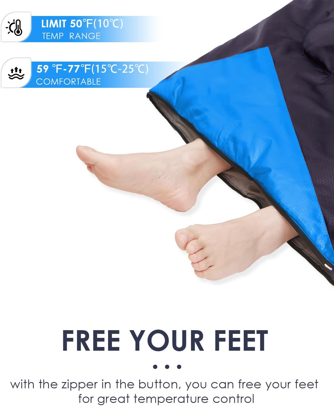 Sleeping Bags for Adults Backpacking Lightweight Waterproof- Cold Weather Sleeping Bag for Girls Boys Mens for Warm Camping Hiking Outdoor Travel Hunting with Compression Bags（Navy Blue）