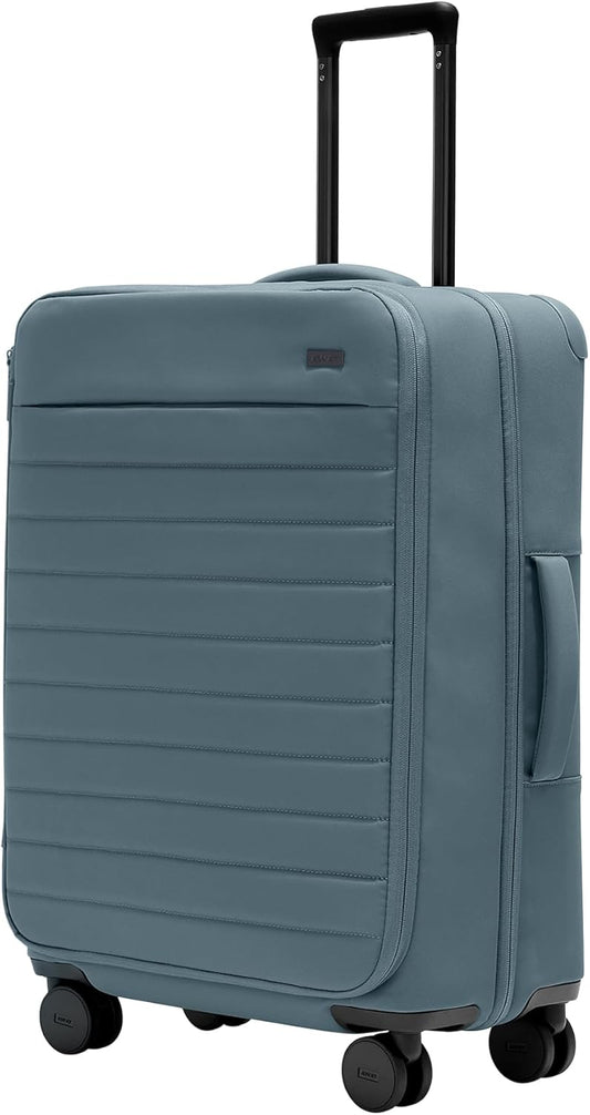 Away Softside Medium Checked Suitcase, 26 Inch Lightweight, Expandable Luggage For Men & Women, Durable Nylon Exterior, TSA Approved Lock, Ideal For Trips 1-2 Weeks, Coast Blue