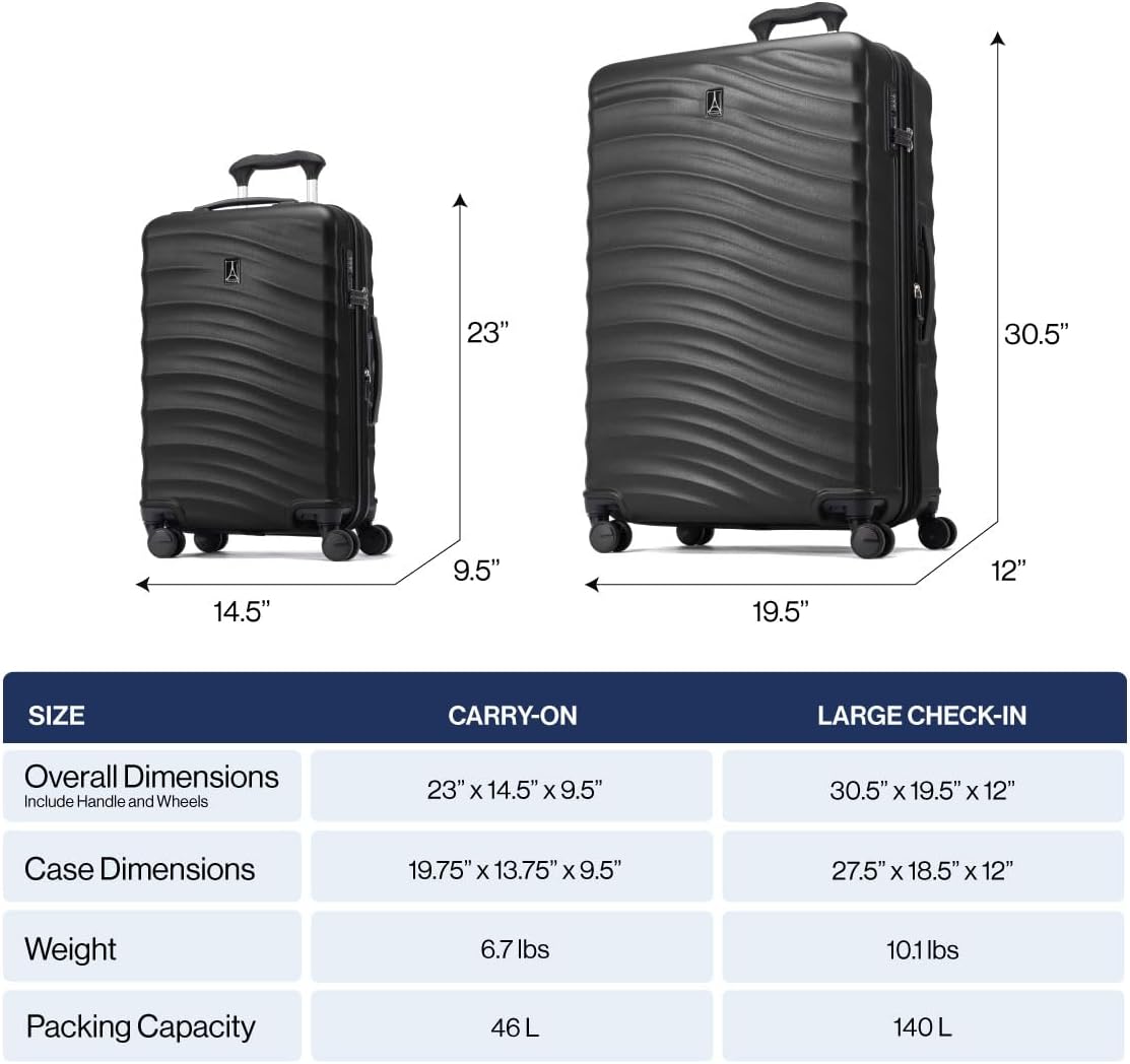 Travelpro Maxlite Air V2 Hardside Expandable Luggage, 8 Spinner Wheels, Lightweight Hard Shell, TSA lock, Cabernet, 2-Piece Set (21/28)