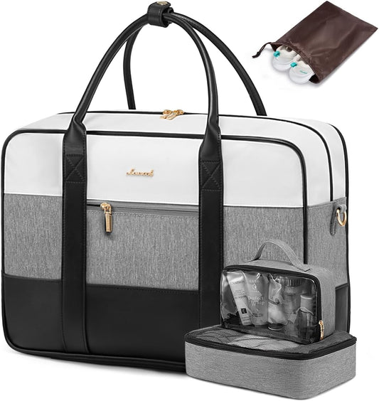 LOVEVOOK Weekender Travel Duffel - Personal Item Duffle Bags for Women with Laptop Compartment, Overnight Bag with Toiletry Bag, Yoga Gym Bag with Wet Pocket, Hospital Bag for Labor and Delivery