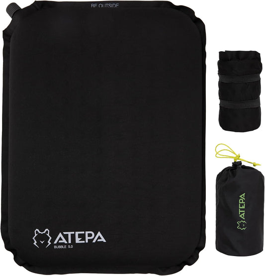 ATEPA Inflatable Stadium Seat Cushion, Self-Inflating Memory Foam Stadium Seats Bleacher Seat Chair Cushion Pad for Airplane Travel Backpacking Sports Events