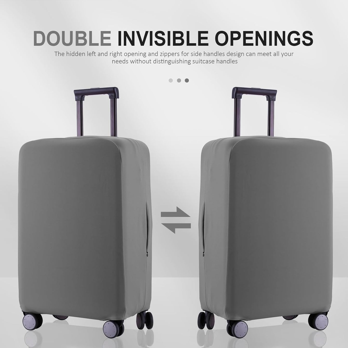 Travel Luggage Cover Suitcase Protector Scratch-Resistant Fit 19-31 Inch Suitcase, Not Included Suitcase (Slate Gray, XL(28-29 inch))