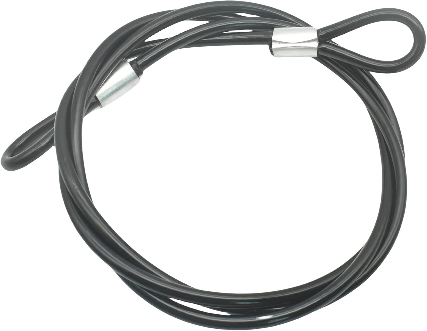 5FT 6mm Stainless Steel Security Cable Lock,Braided Steel Vinyl Coated Safety Cable Luggage Lock,Flexible Steel Cable Security Wire Rope Double Loop