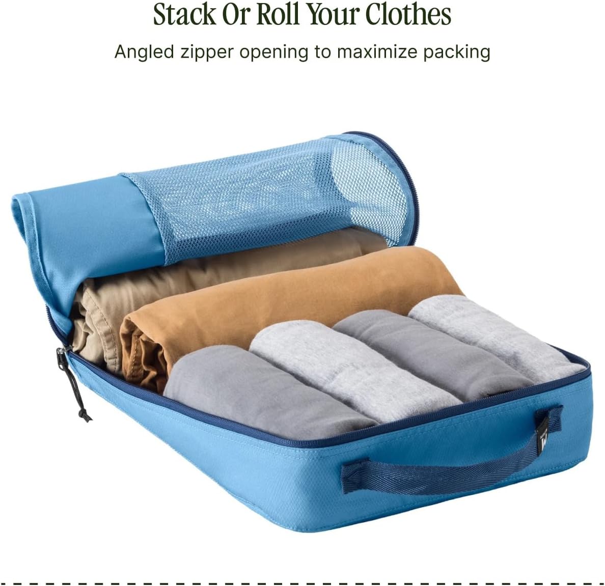 Eagle Creek Pack-It Reveal Cube Set - Packing Cubes for Compartmentalizing Luggage - Durable - Ultra-Lightweight - Water-Resistant - Easy Grab Zipper Pull - Mesh Windows - Blue Dawn - XS/S/M