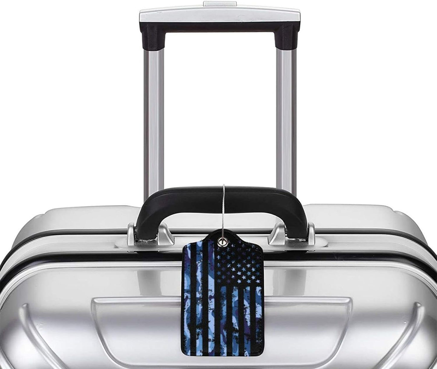 Set of 2 Luggage Tag for Suitcases Tie dye PU Leather Luggage Tag with Full Back Privacy Name ID Card Fun Laggage Tags