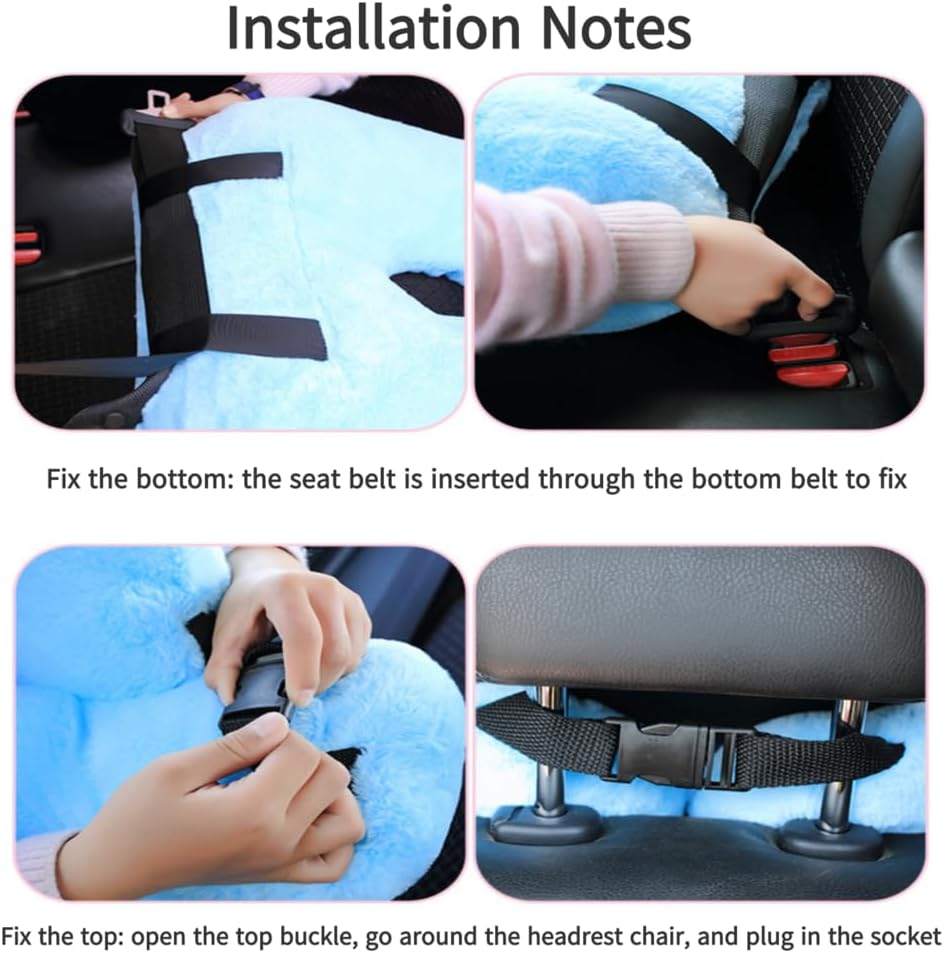 Travel Pillow Cushion for The Back Seat of Car Car Pillow for Kids A Sleeping Artifact Suitable for Long-Distance Travel of Adults and Children Travel Pillow for Kids Pink