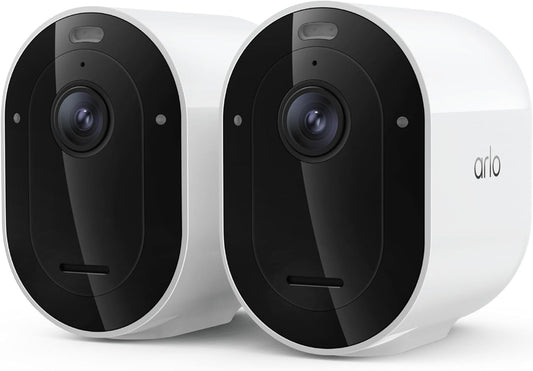Arlo Pro Security Camera (6th Gen - 2025 Release) - 2K HDR, Battery Power, Event Captions, Emergency Response, 1-Month Trial of Secure Plan, 160° Field of View, Dual-Band WiFi, Spotlight, 2 Cam, White
