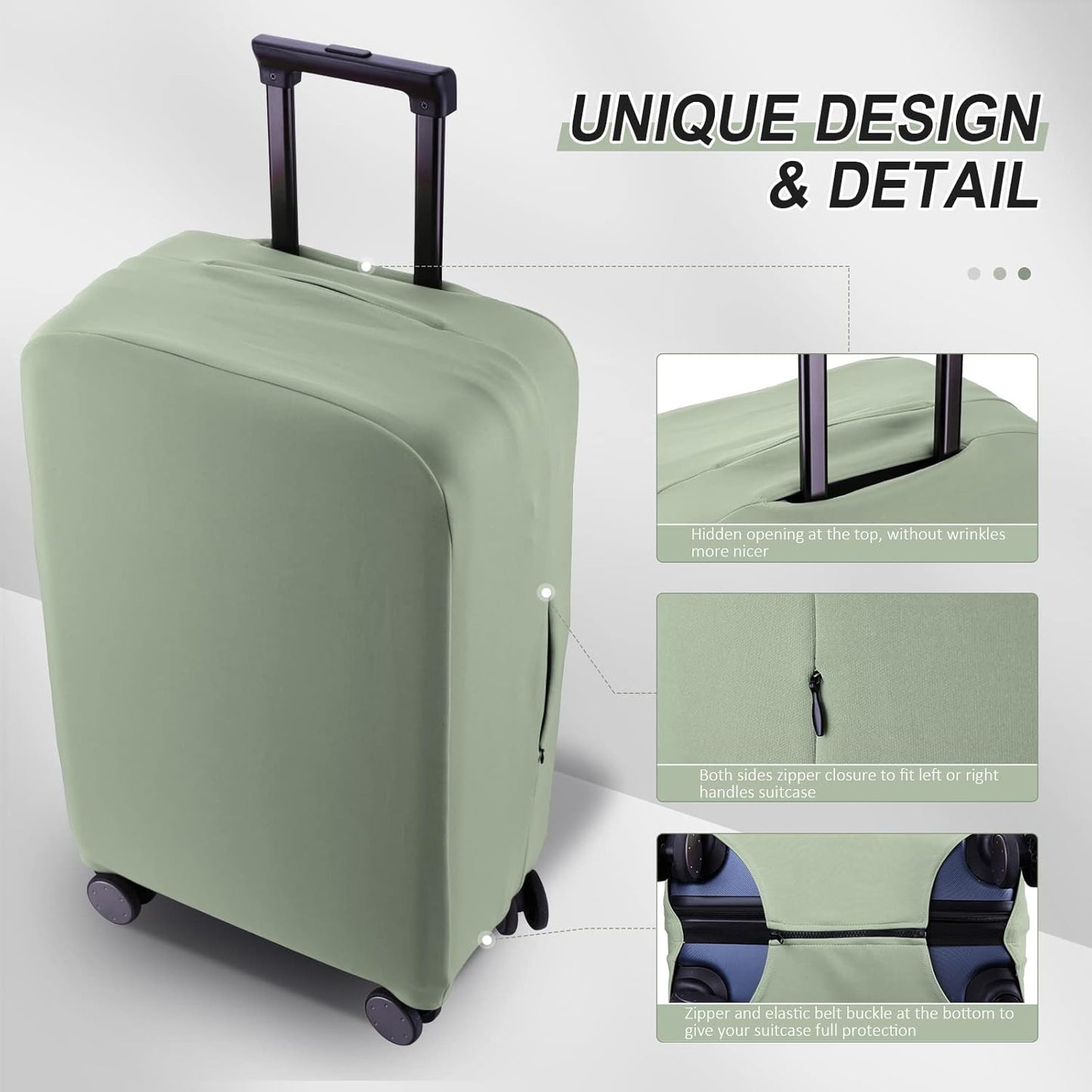 Travel Luggage Cover - Scratch-Resistant Fit 19-31 Inch Suitcase Protector (Cyan, S(19-21 inch))