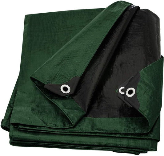 Large Waterproof Tarp - Heavy Duty 10 Mil Thick Poly Tarpaulin Ideal for Canopy Tents, Boats, RV or Pool Covers - Multipurpose Protective Tarps with Grommets for Indoor, Outdoor Use | 10' x 12' 2 Pack