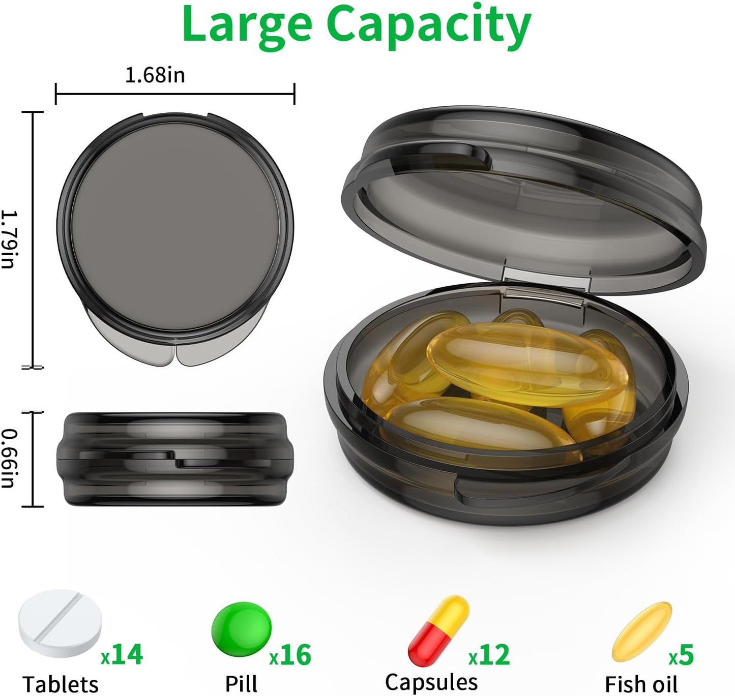 Small Pill Box, (8 Pack) Travel Pill Case Portable Daily Pill Organizer Mini Medicine Storage Container for Pocket Purse Cod Liver Oil Storage Box Earplug Case