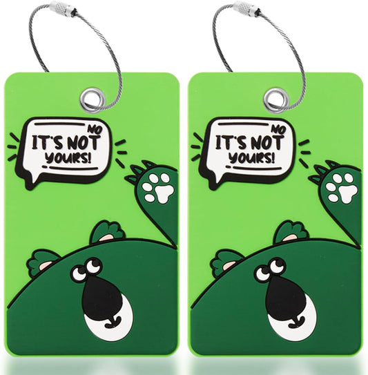 2PCS 2303 Bright Silicone Luggage tag (Green)