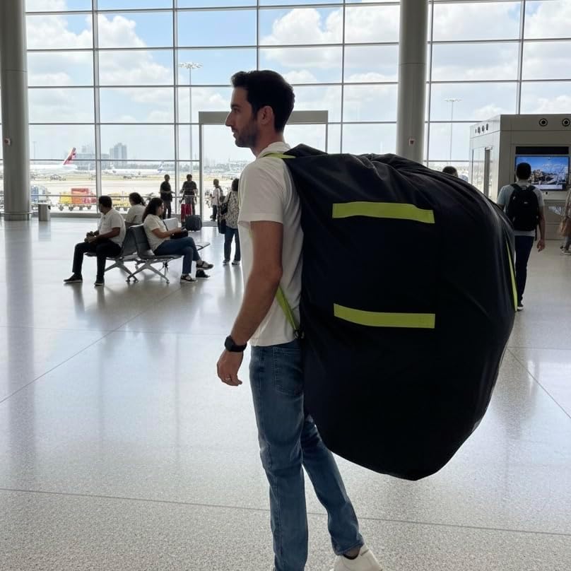 V VOLKGO Stroller Bag for Airplane, Large Cover for Airtravel, Jogger & Umbrella Stroller Cover for Travel - Fits Most Sizes, Gate Check Bag, Heavy Duty Durable Infant carrier covers for Air Travel