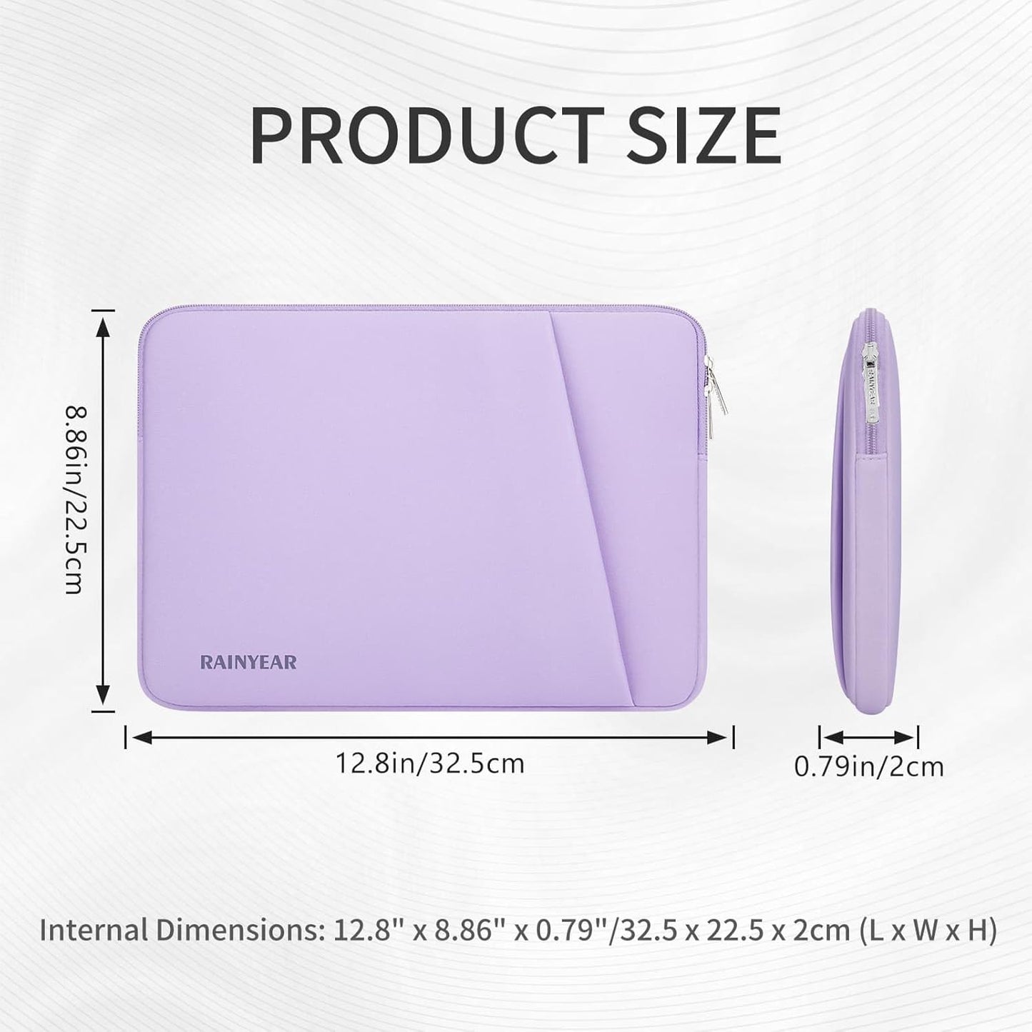 RAINYEAR Laptop Sleeve Case with Front Pocket, 11-13 Inch Protective Portable Case with Front Pocket, Briefcase Laptop Bag Cover Compatible with MacBook Air/Pro, HP, Dell, Lenovo, Acer, Purple