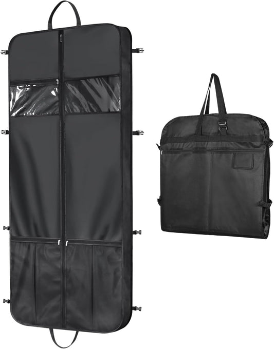 Zilink Luxury Storage 60" Garment Bag for Long Dress, Coat, Fur, Mink and Choir Robe 3.9" Gusset Cover Heavy Duty, Breathable, Hanging, Foldable Travel and Wardrobe Clothes Protector