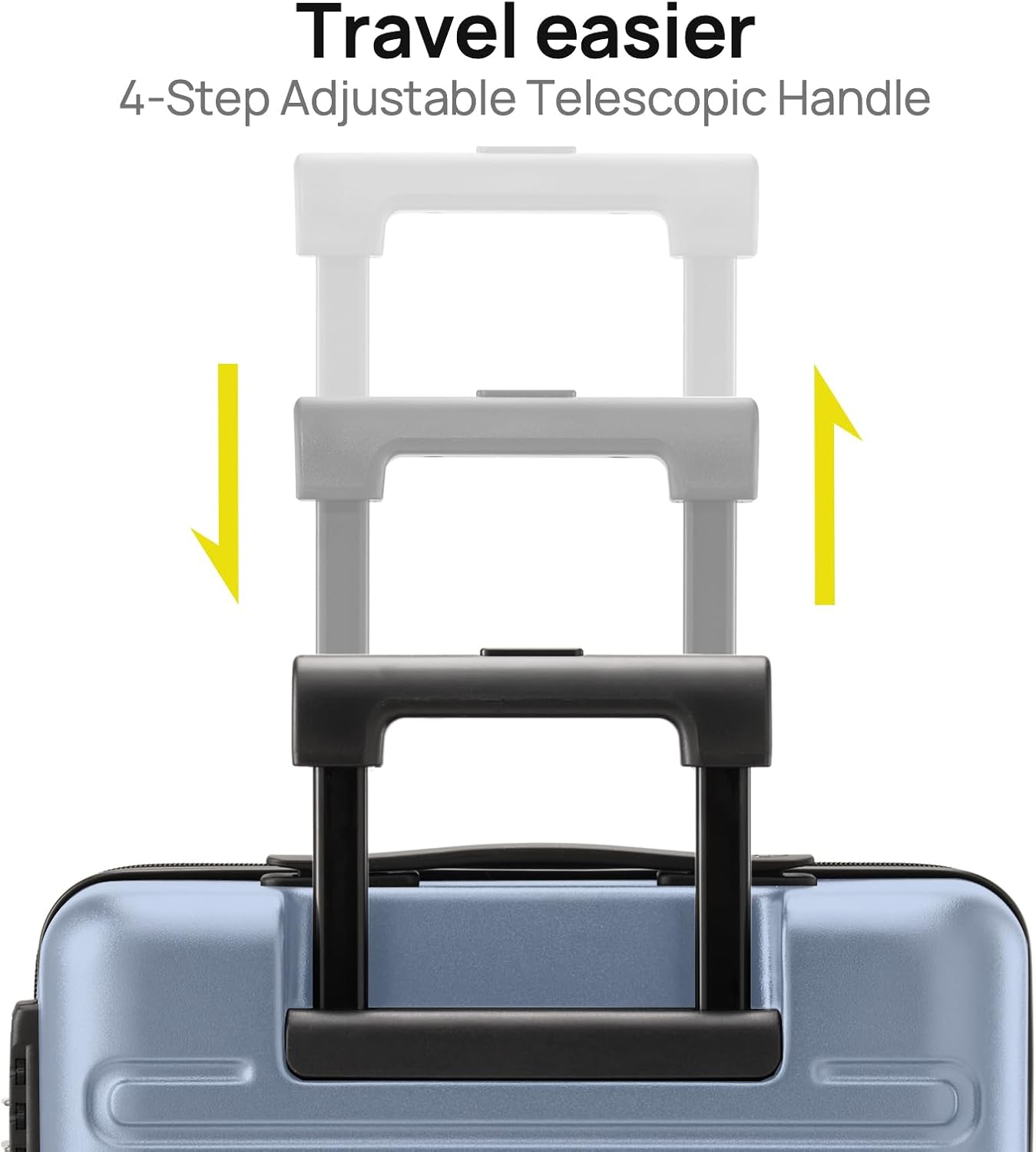 NINETYGO Large Checked Luggage 28 Inch, Checking In Luggage with Smooth Spinner Wheels, Expandable, Hard Shell PC+ABS Suitcase, Lightweight Travel Luggage, TSA Approved (Blue, Andes)