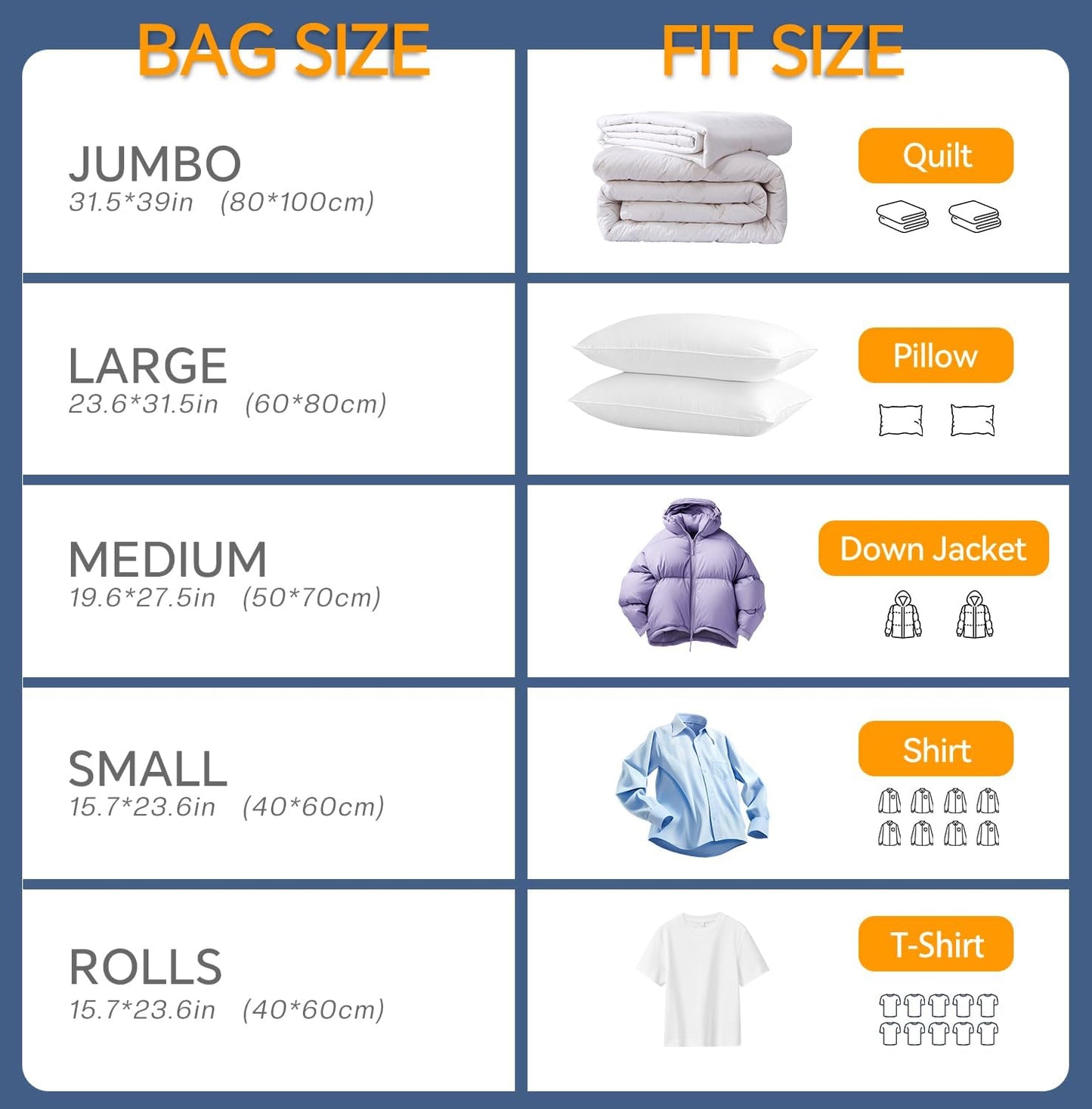 Vacuum Storage Bags for Clothing, 26 Pack Vacuum Seal Bags (5 Jumbo, 5 Large, 5 Medium, 8 Small, 3 Roll) for Clothes Comforters Blankets, Space Saver Bag with Electric Pump (2025 Upgrade)