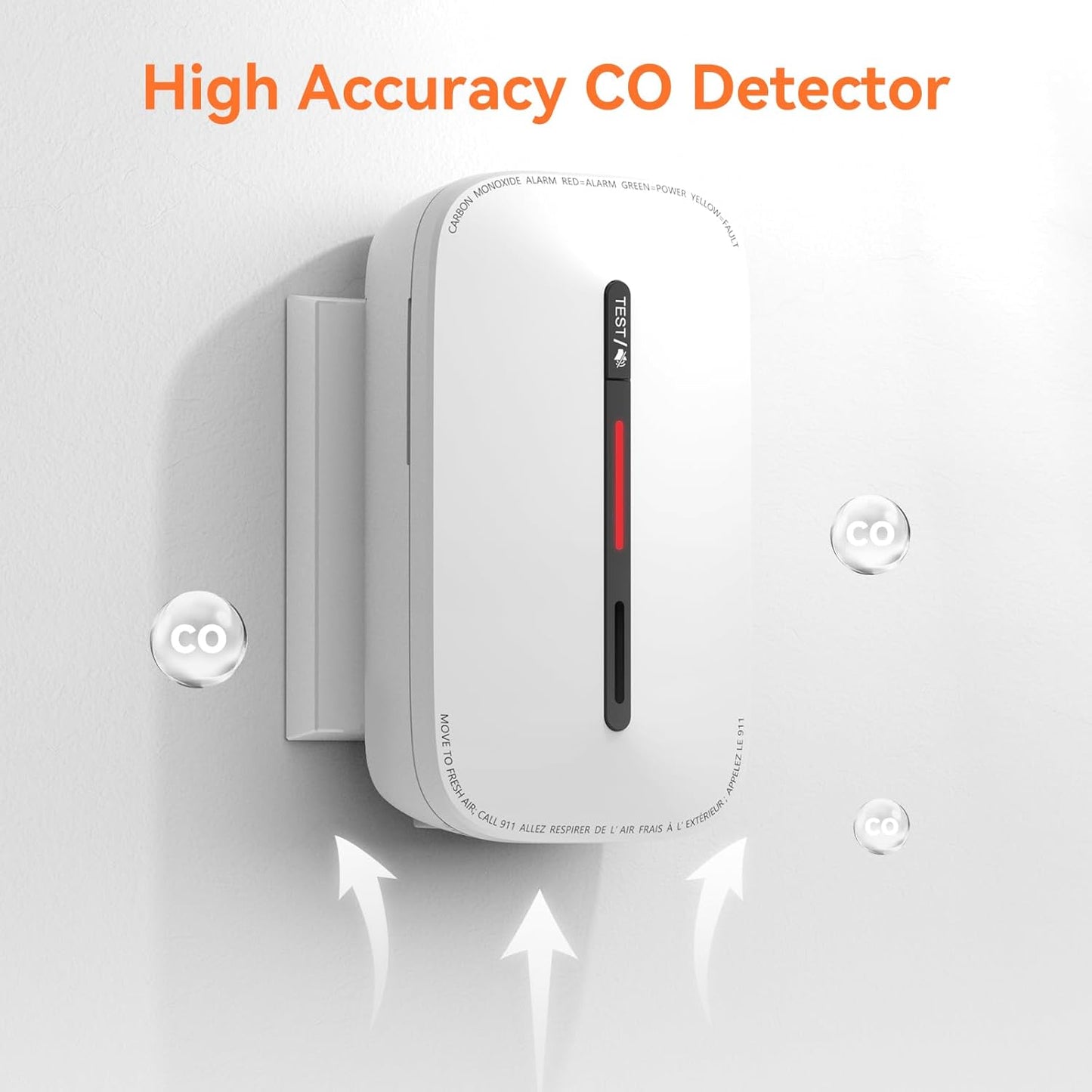 Jemay Plug in Carbon Monoxide Detector, Portable CO Detector with Battery Backup,10-Year CO Alarm with Test Mode/Temporary Muting Facility, LCD Numerical Display, 4 Packs