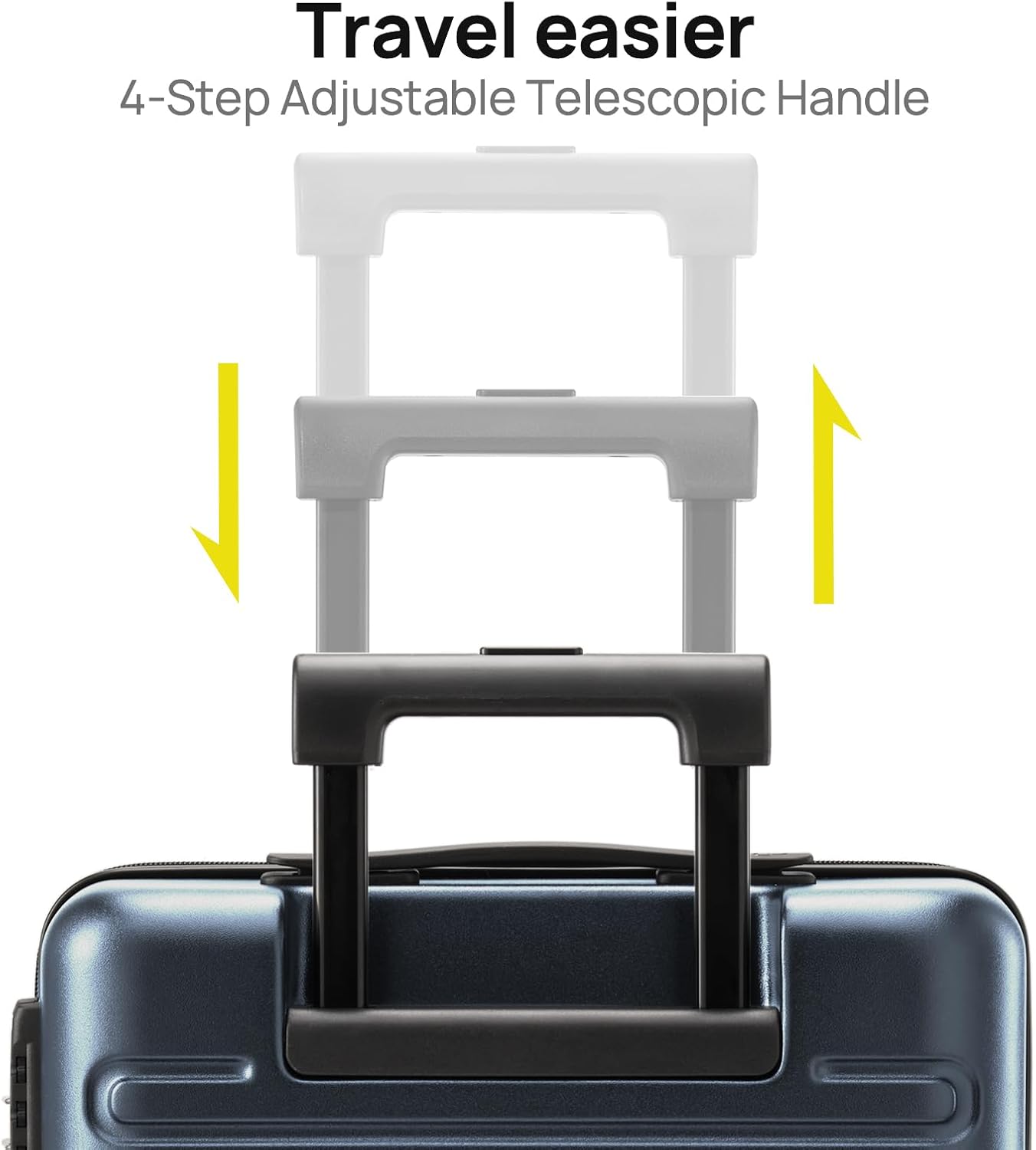 NINETYGO Carry On Luggage 22x14x9 Airline Approved, 20 Inch Luggage with Smooth Double Spinner Wheels, Hard Shell PC+ABS Suitcase Carry-On, Lightweight Travel Luggage, TSA Approved (Grey, Andes)
