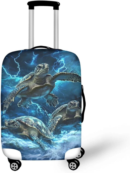 Sea Turtle Suitcase Cover Fits 22-25 Inch Luggage with Zipper Anti-Scratch Spandex Luggage Cover Washable Stretchable Travel Suitcase Covers for Luggage Universal Baggage Cover(Size M)