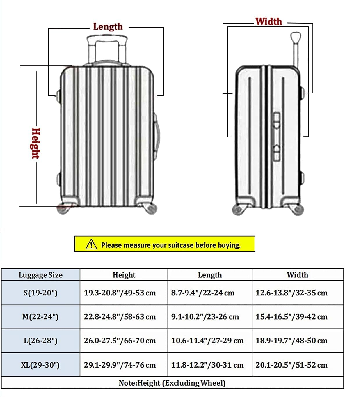 7-Mi Travel Luggage Cover Elastic Sleeve 22"-24" Anti-Scratch Suitcase Protector Cover Size M, Bohemia