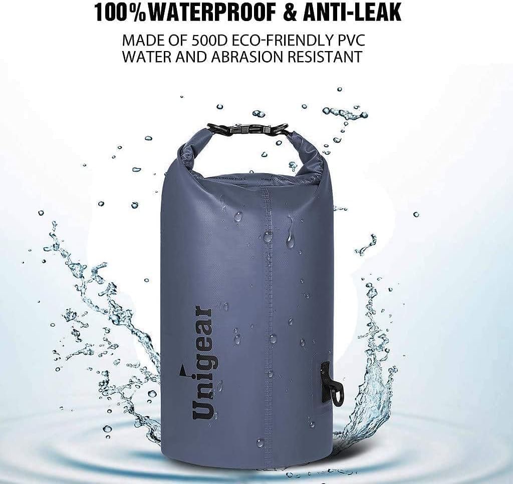 Unigear Dry Bag Waterproof, 2L/5L/10L/20L/30L/40L Floating and Lightweight Bags for Kayaking, Boating, Fishing, Swimming and Camping with Waterproof Phone Case